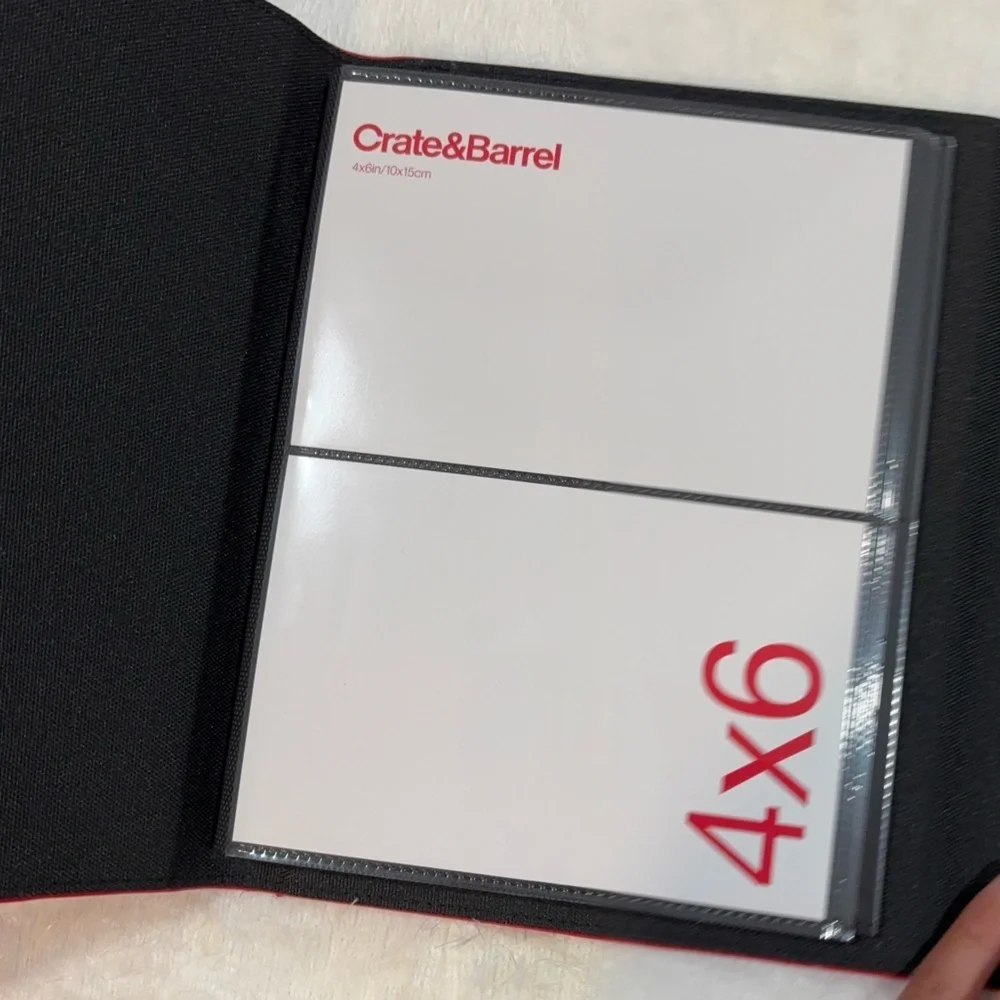 📸 Crate & Barrel Red Faux Leather Photo Album - New ❤️